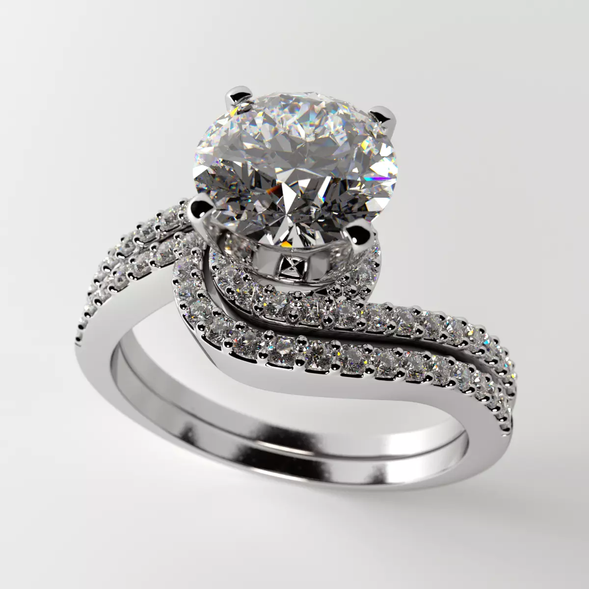 Ring 5382- Engagement and wedding 3D print model_0