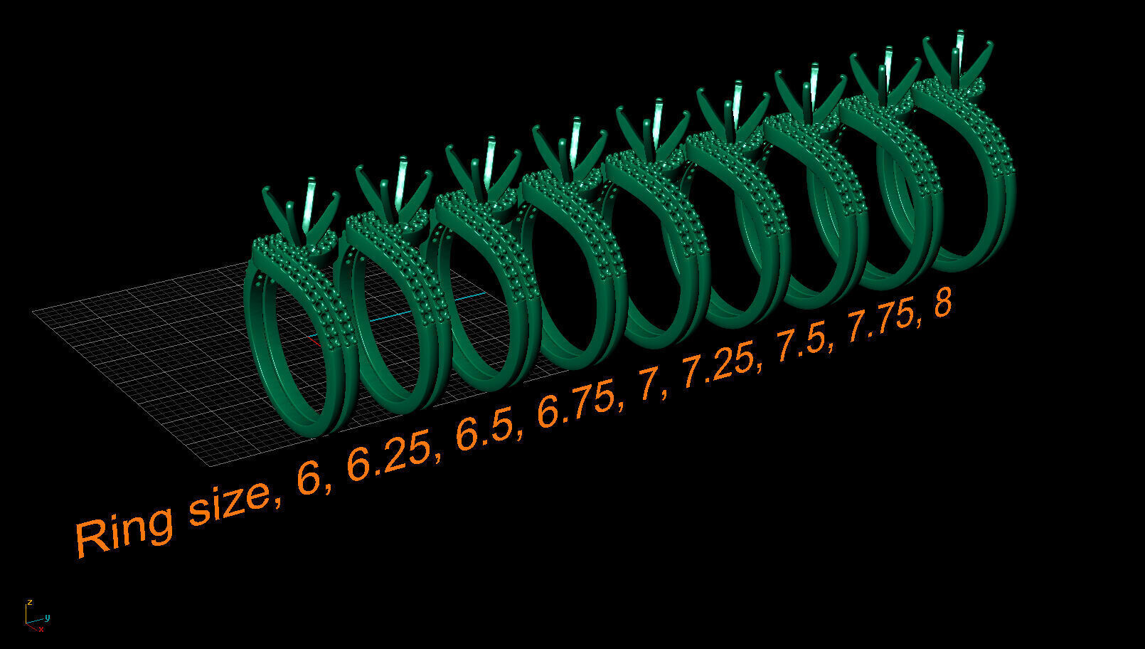 Ring 5382- Engagement and wedding 3D print model_2