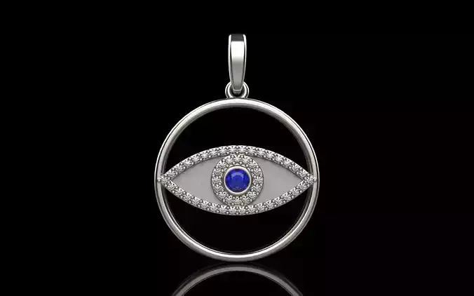 Eye enamel pendant model 1316