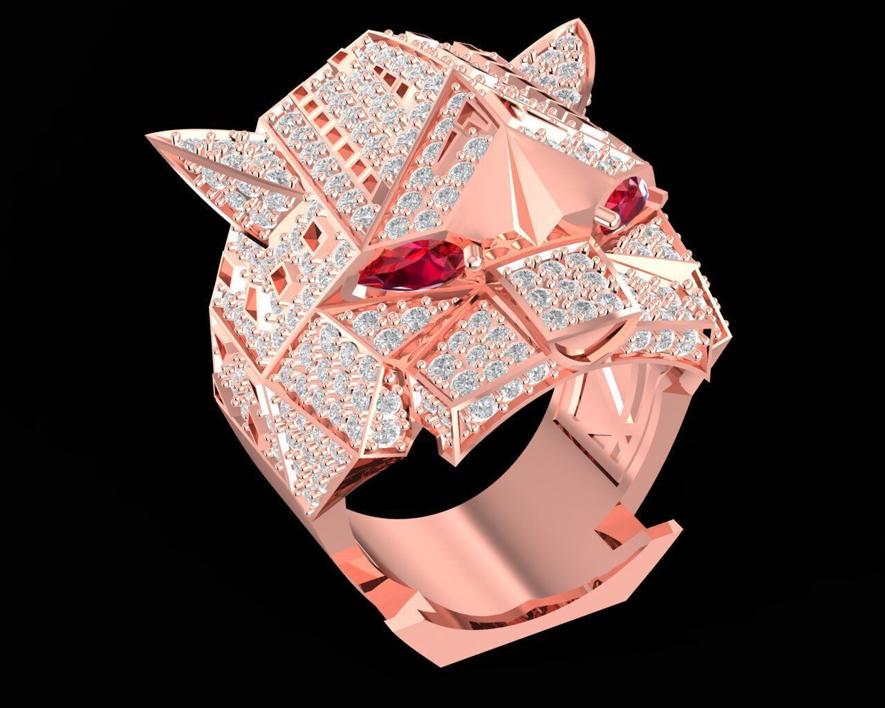 A28A Leopard Ring 3D print model_6