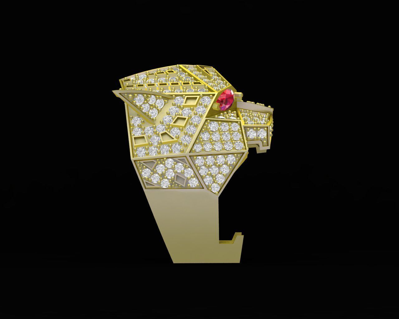 A28A Leopard Ring 3D print model_10