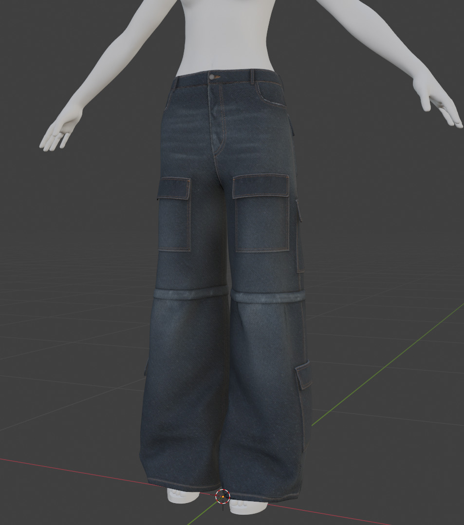 jeans game ready model Low-poly 3D model_1