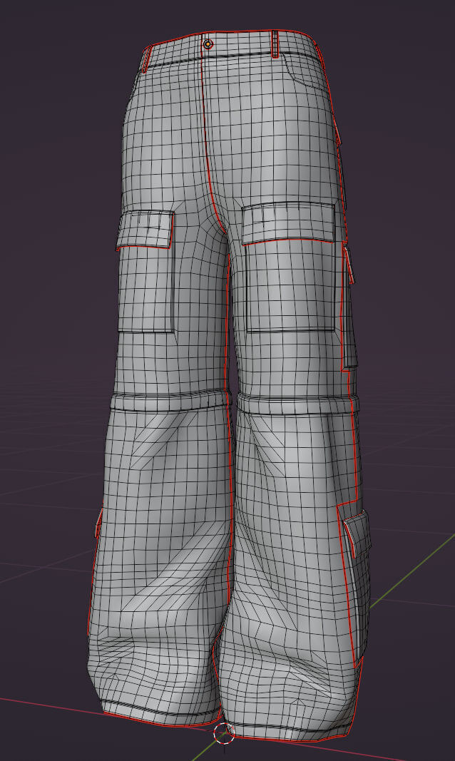 jeans game ready model Low-poly 3D model_2