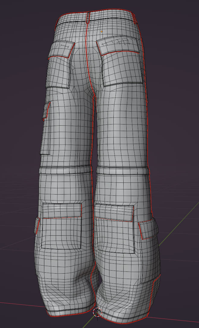 jeans game ready model Low-poly 3D model_3