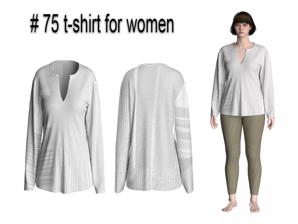 75 t-shirt for women 3D print model