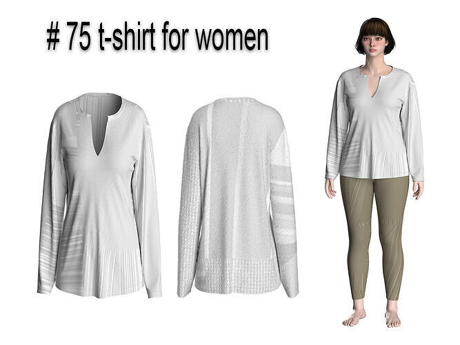 75 t-shirt for women 3D print model