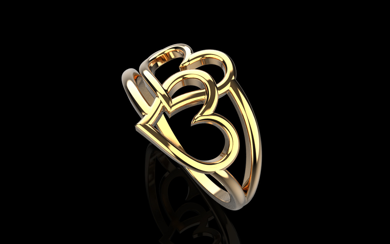 Heart ring model 1199 3D print model_2