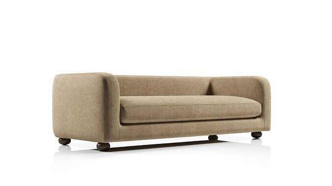 Four Hands Gidget Sofa Sheepskin Camel 3D model