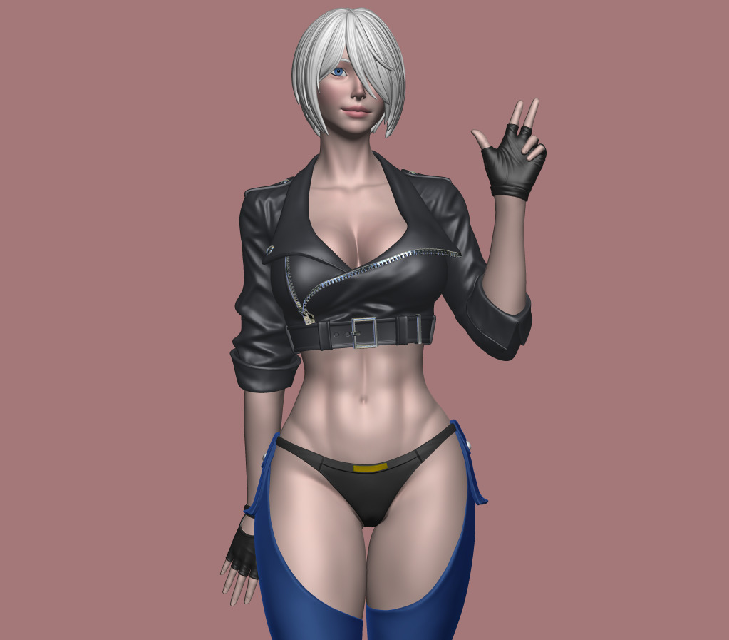 Angel King of Fighters figure 3d printable 3D print model_34