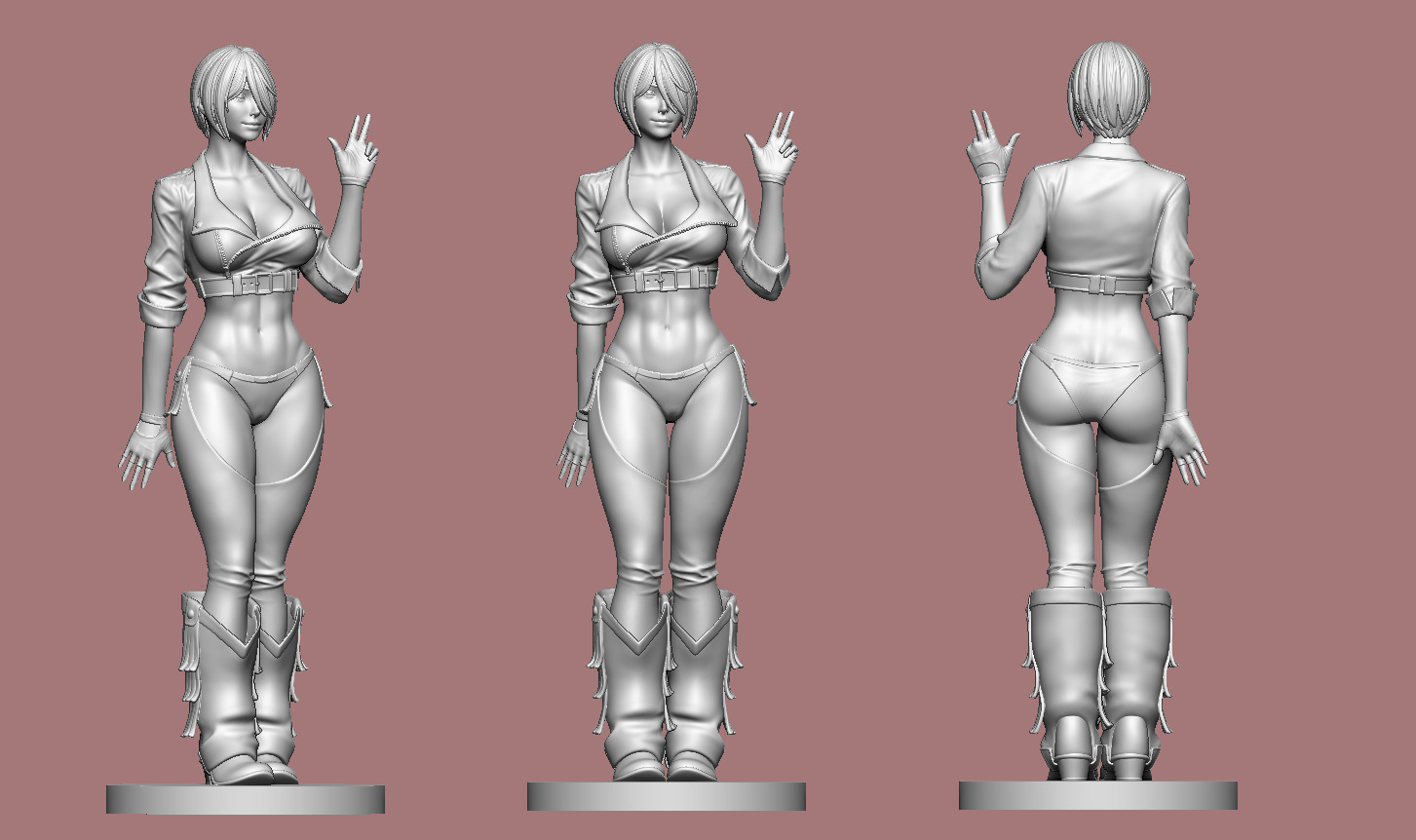 Angel King of Fighters figure 3d printable 3D print model_4