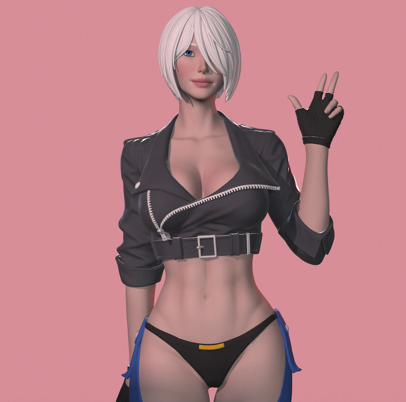 Angel King of Fighters figure 3d printable 3D print model_9
