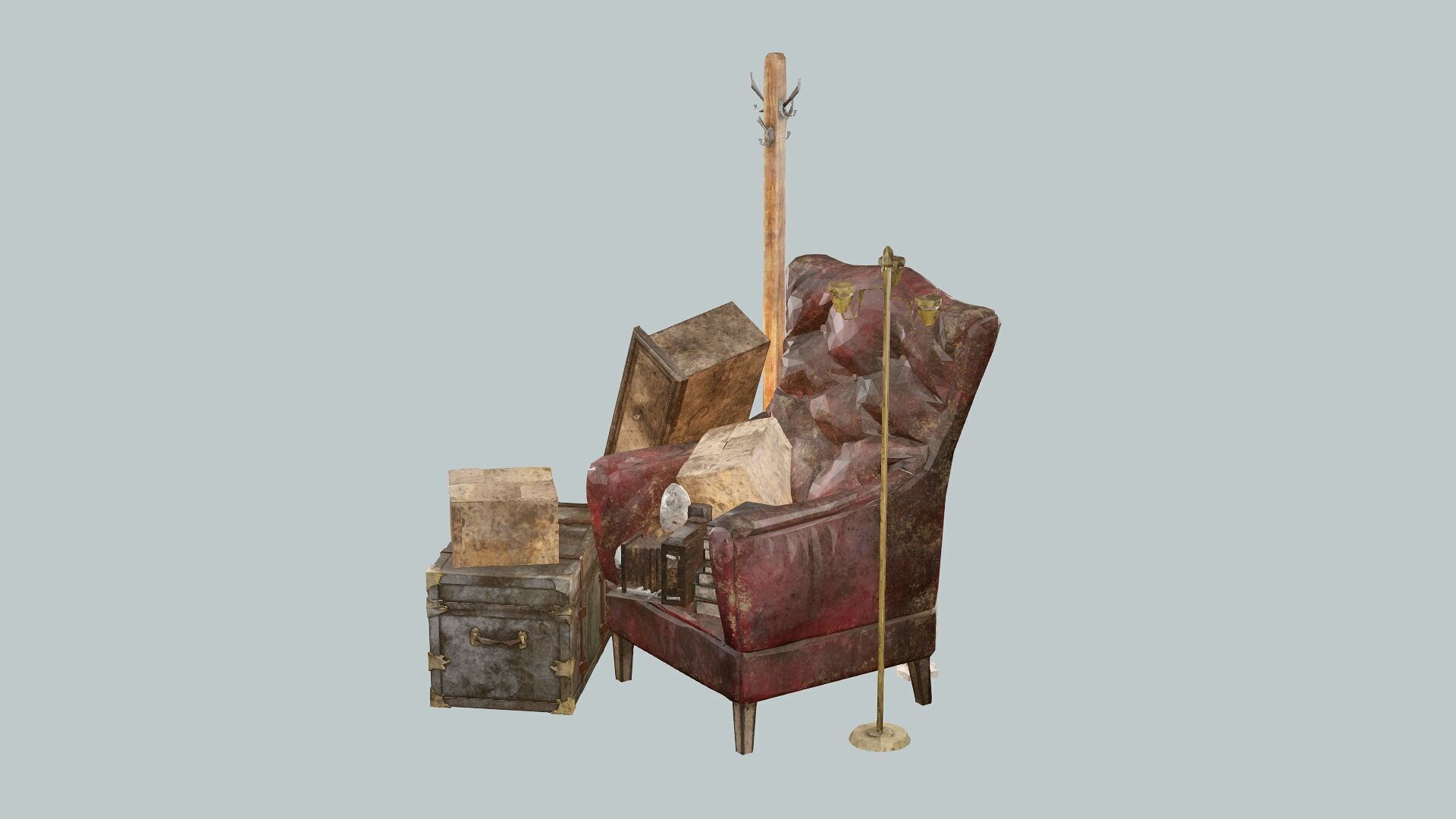 Debris Groundfill Junk XX1 Trash Game Ready Low-Poly 3D Model Low-poly 3D model_1