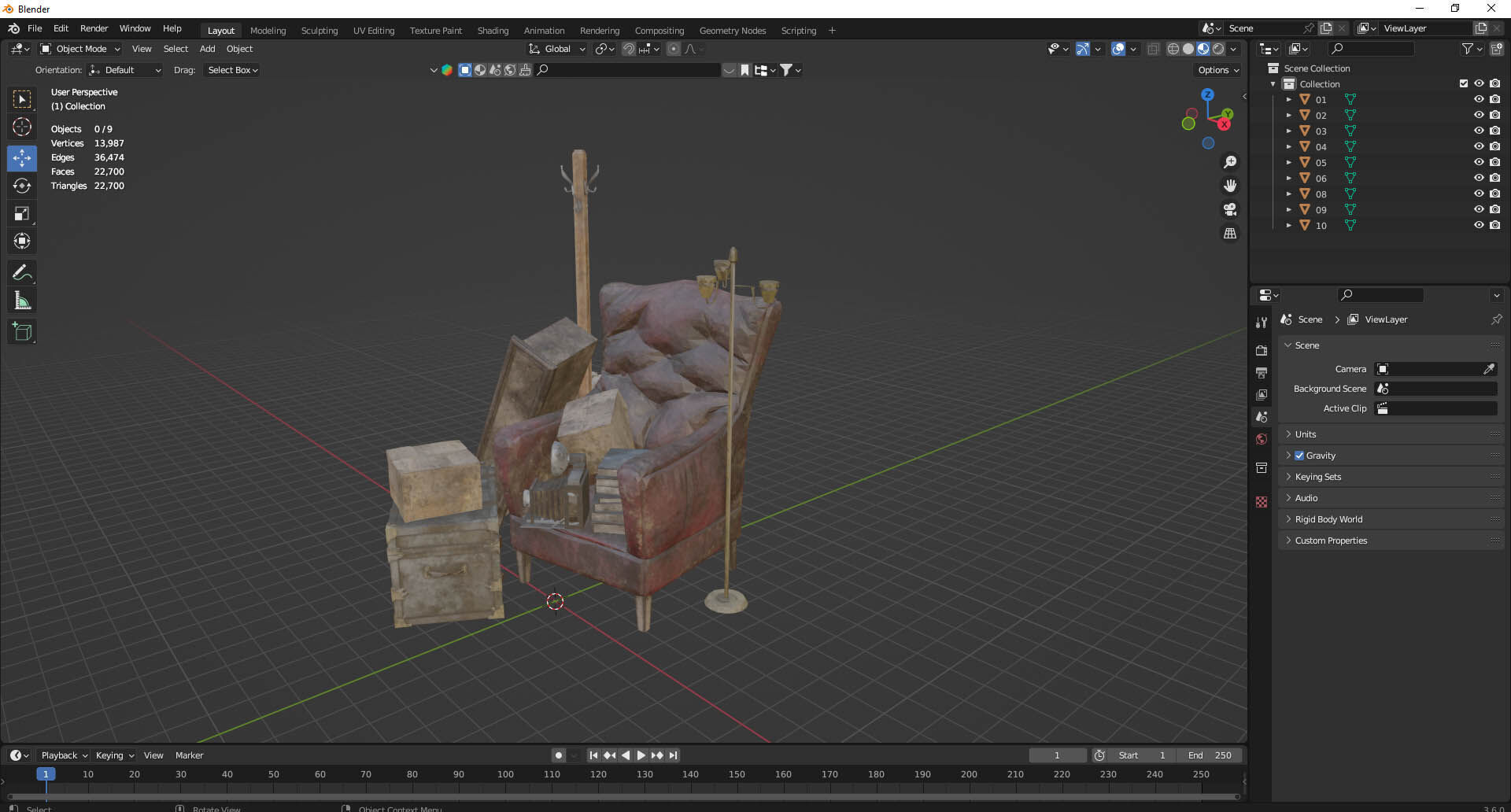 Debris Groundfill Junk XX1 Trash Game Ready Low-Poly 3D Model Low-poly 3D model_14