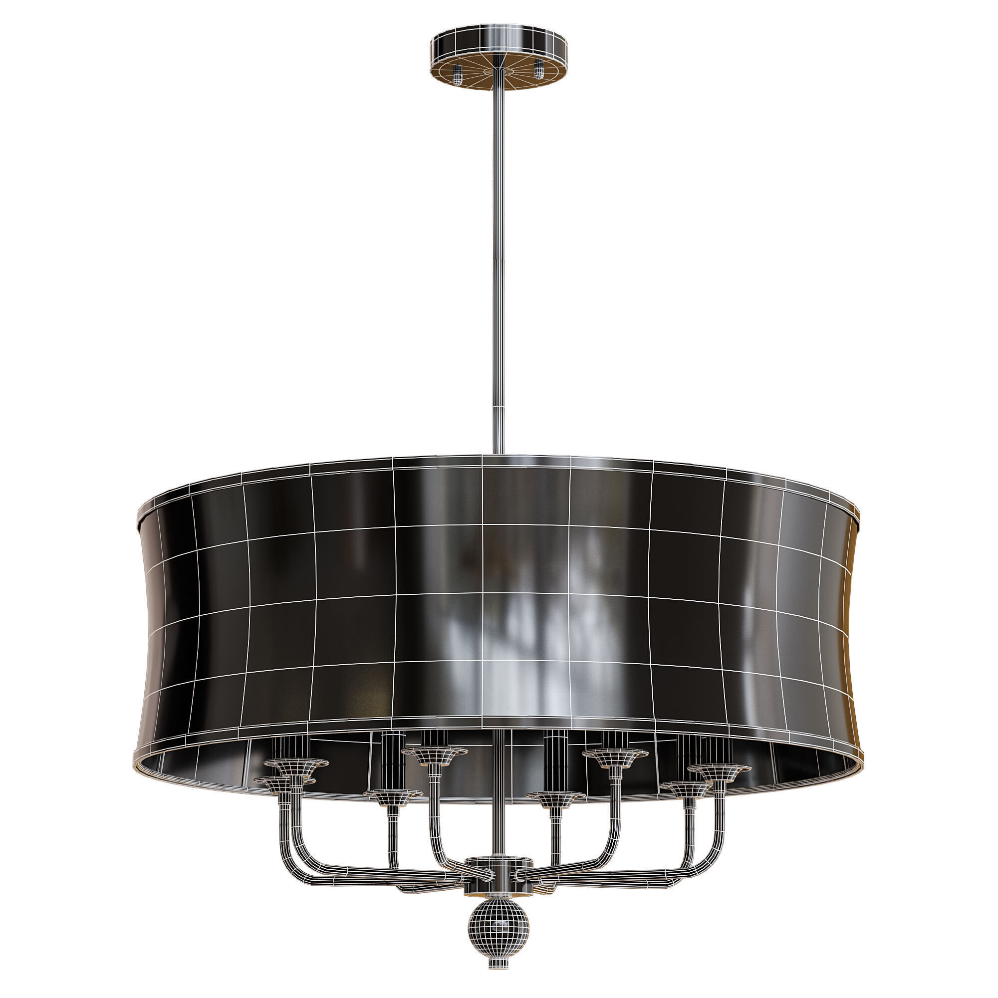 LED Chandelier Low-poly 3D model_2