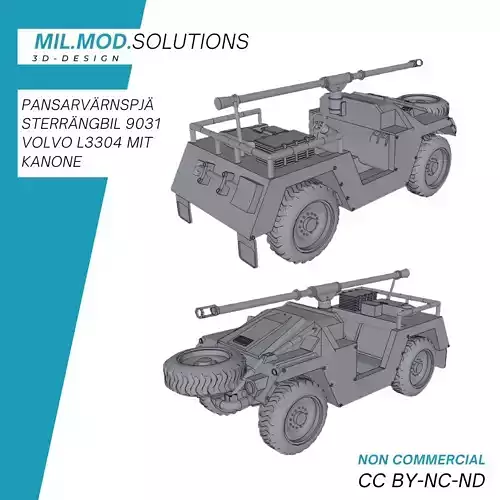 Pansarvaernspjaesterraengbil 9031 Volvo L3304 with cannon