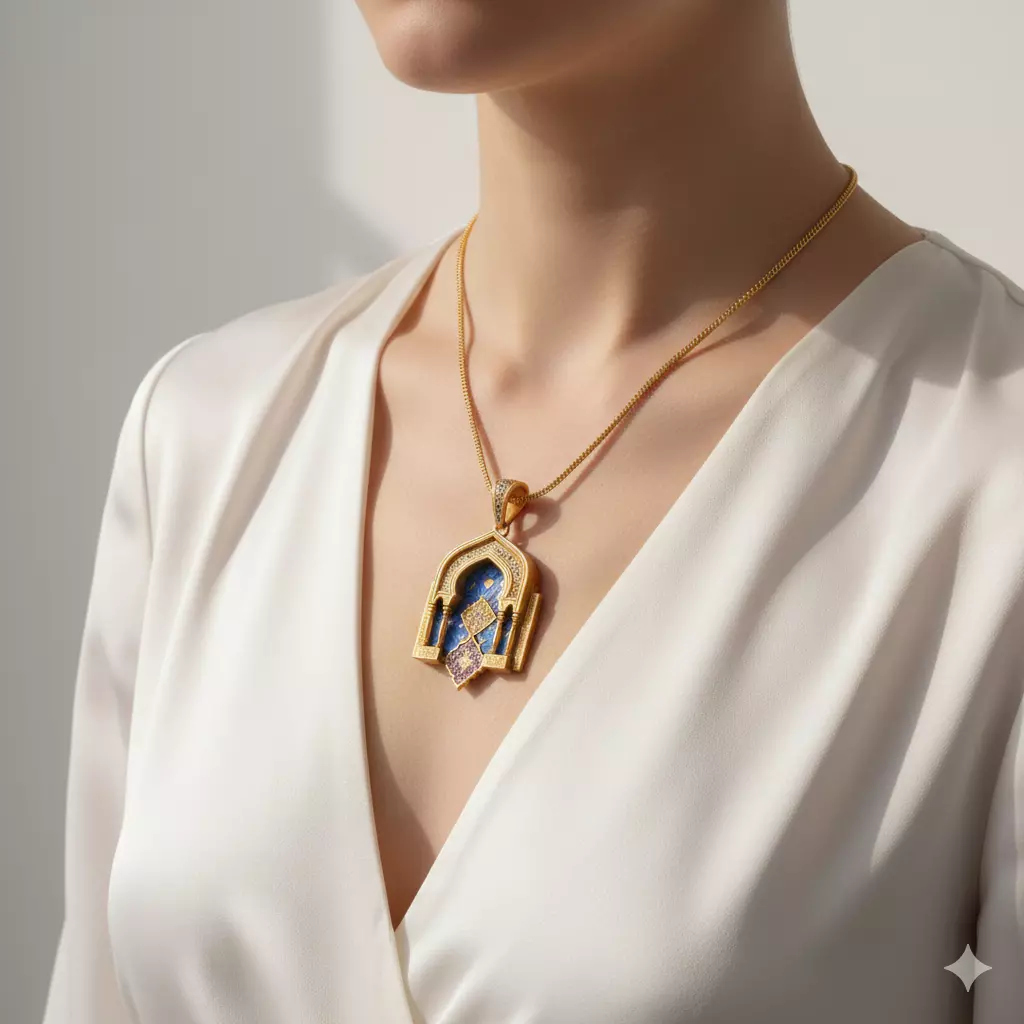 Golden Mihrab Necklace 3D print model