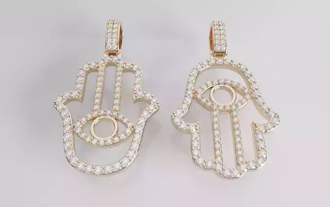 Hamsa Pendant v1 - Large 3D print model