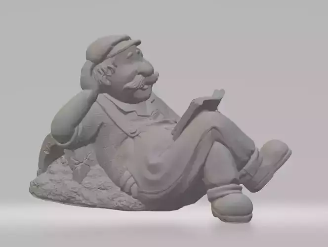 3D Scan Model of Sculpture Lazy Farmer for 3D Print