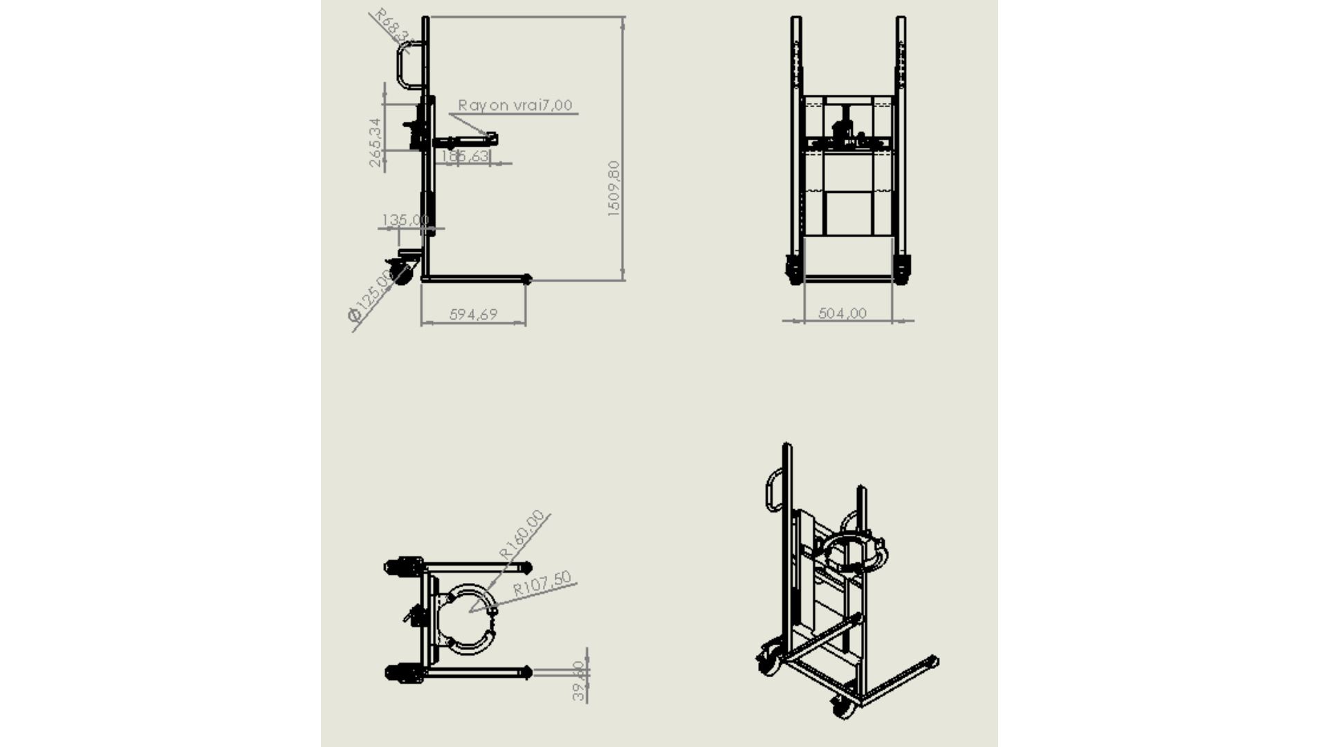 Mobile Hydraulic Gas Cylinder Lifter  3D model_5