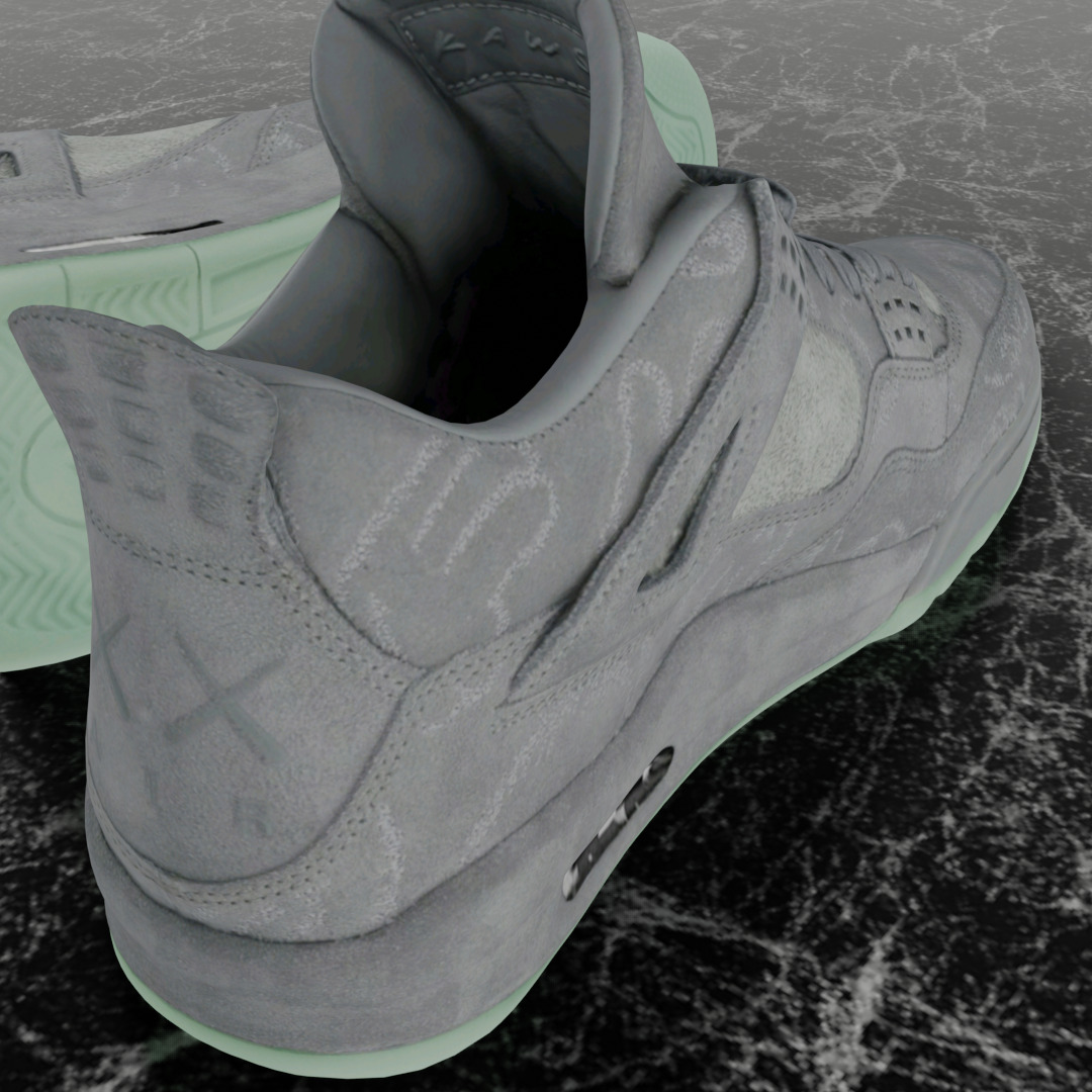 NIKE AIR JORDAN 4 RETRO KWAS Low-poly 3D model_9