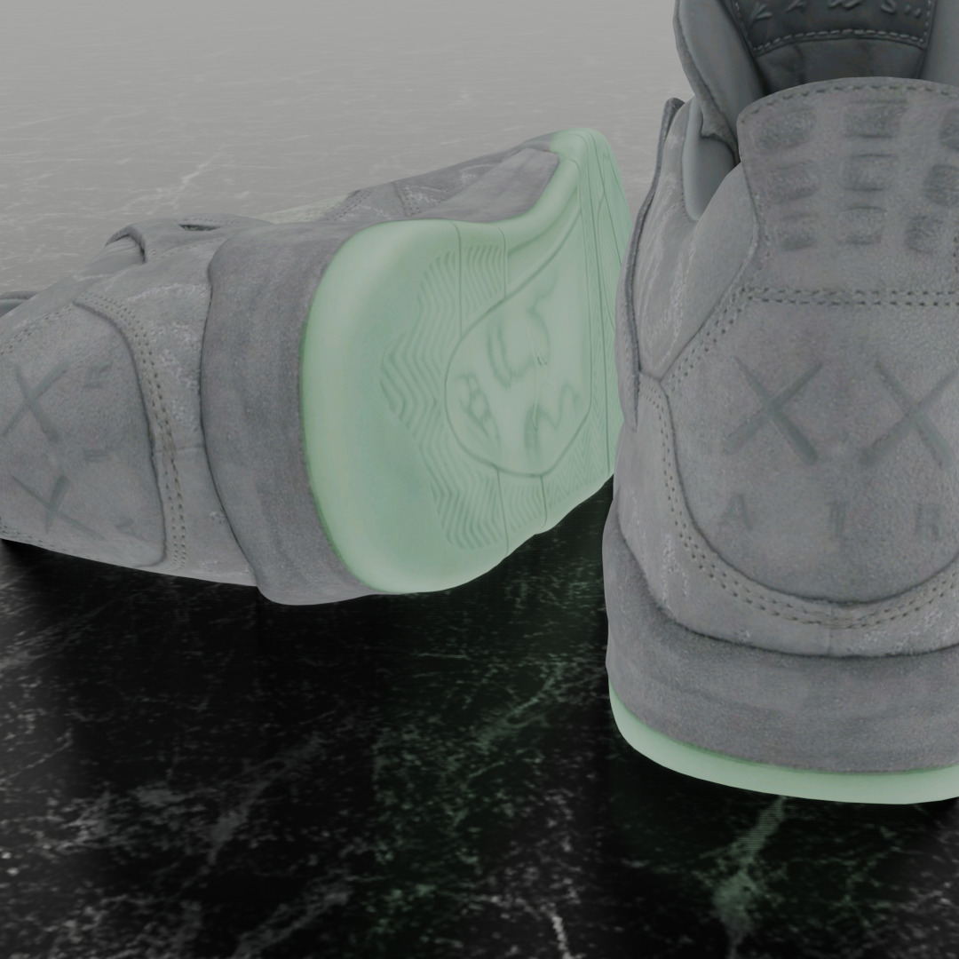 NIKE AIR JORDAN 4 RETRO KWAS Low-poly 3D model_10