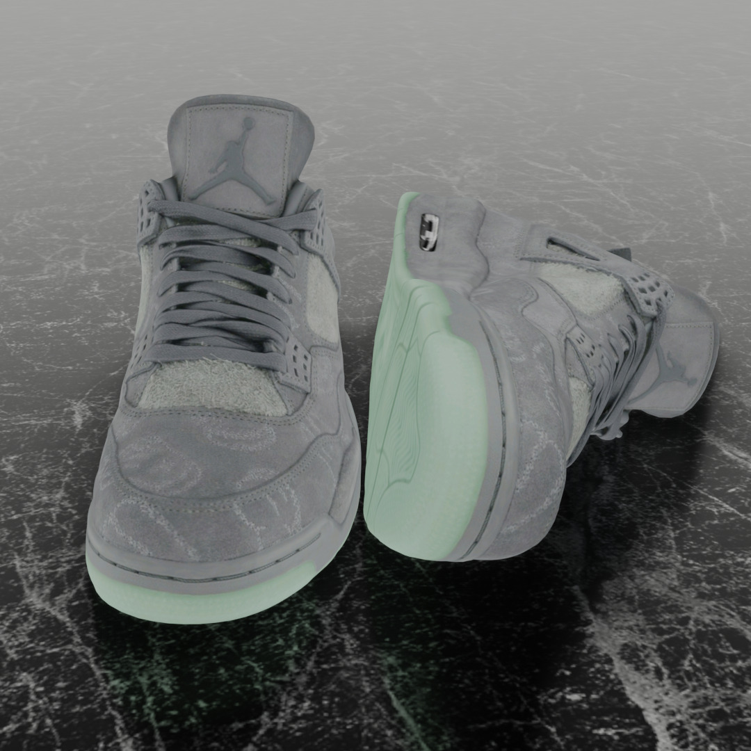 NIKE AIR JORDAN 4 RETRO KWAS Low-poly 3D model_3
