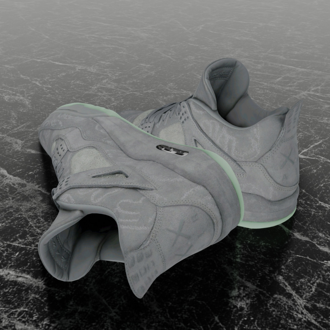 NIKE AIR JORDAN 4 RETRO KWAS Low-poly 3D model_6