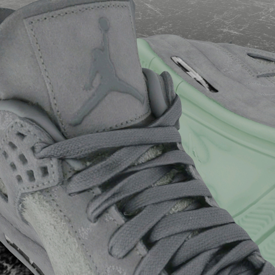 NIKE AIR JORDAN 4 RETRO KWAS Low-poly 3D model_11