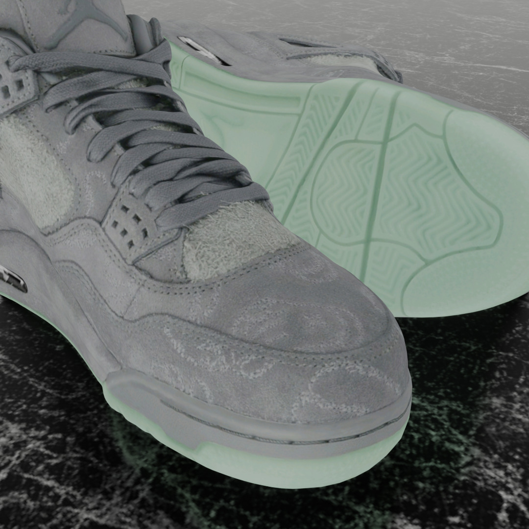 NIKE AIR JORDAN 4 RETRO KWAS Low-poly 3D model_12