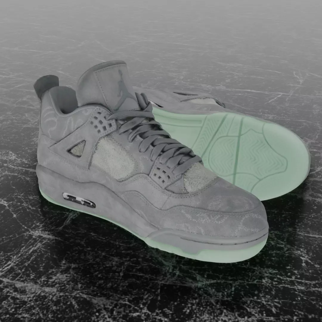 NIKE AIR JORDAN 4 RETRO KWAS Low-poly 3D model_0