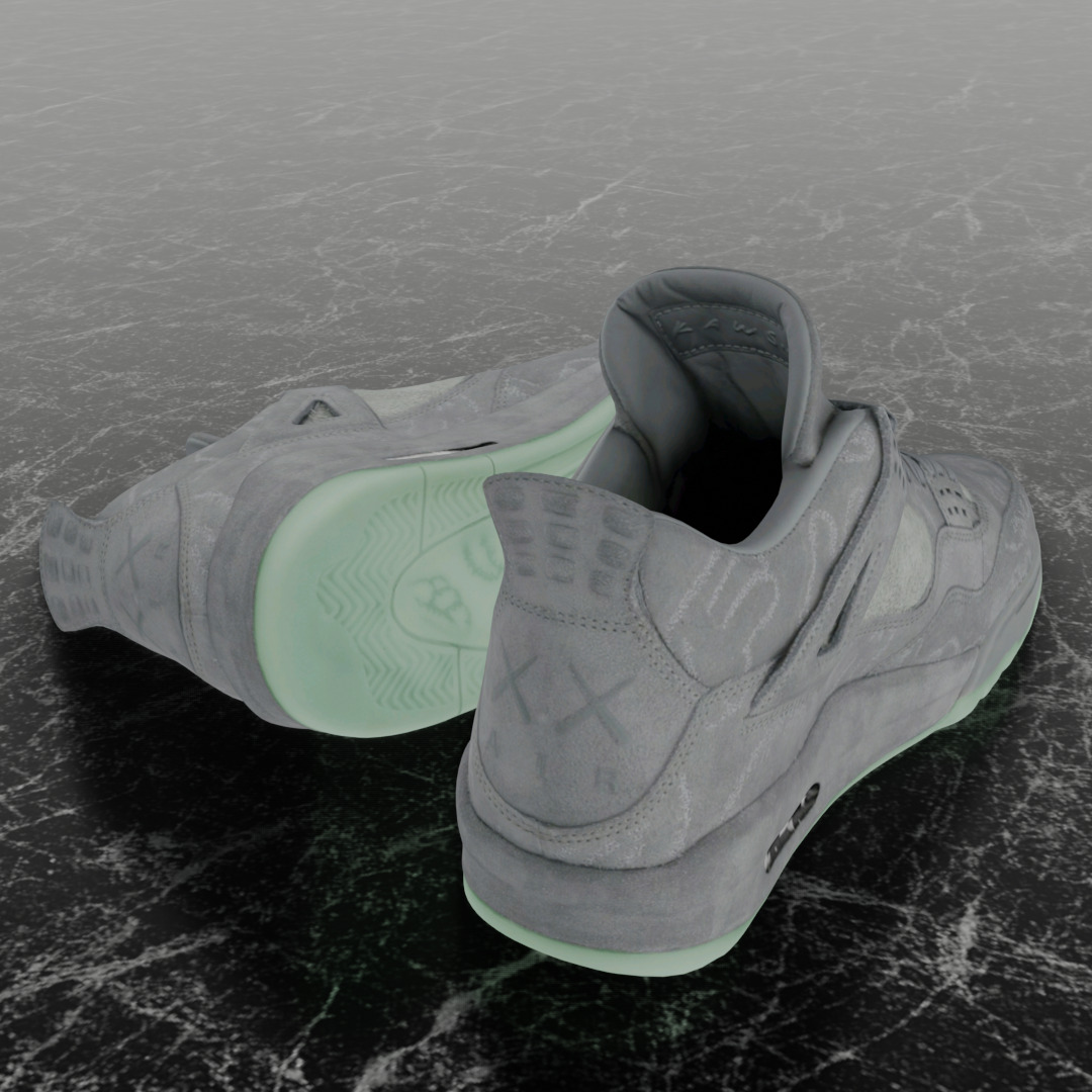 NIKE AIR JORDAN 4 RETRO KWAS Low-poly 3D model_5