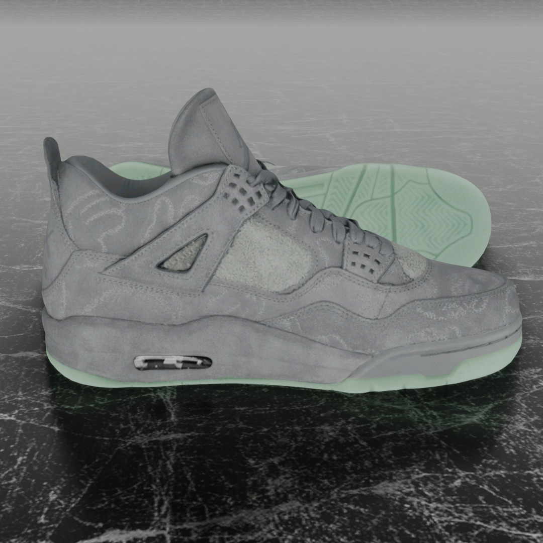NIKE AIR JORDAN 4 RETRO KWAS Low-poly 3D model_4