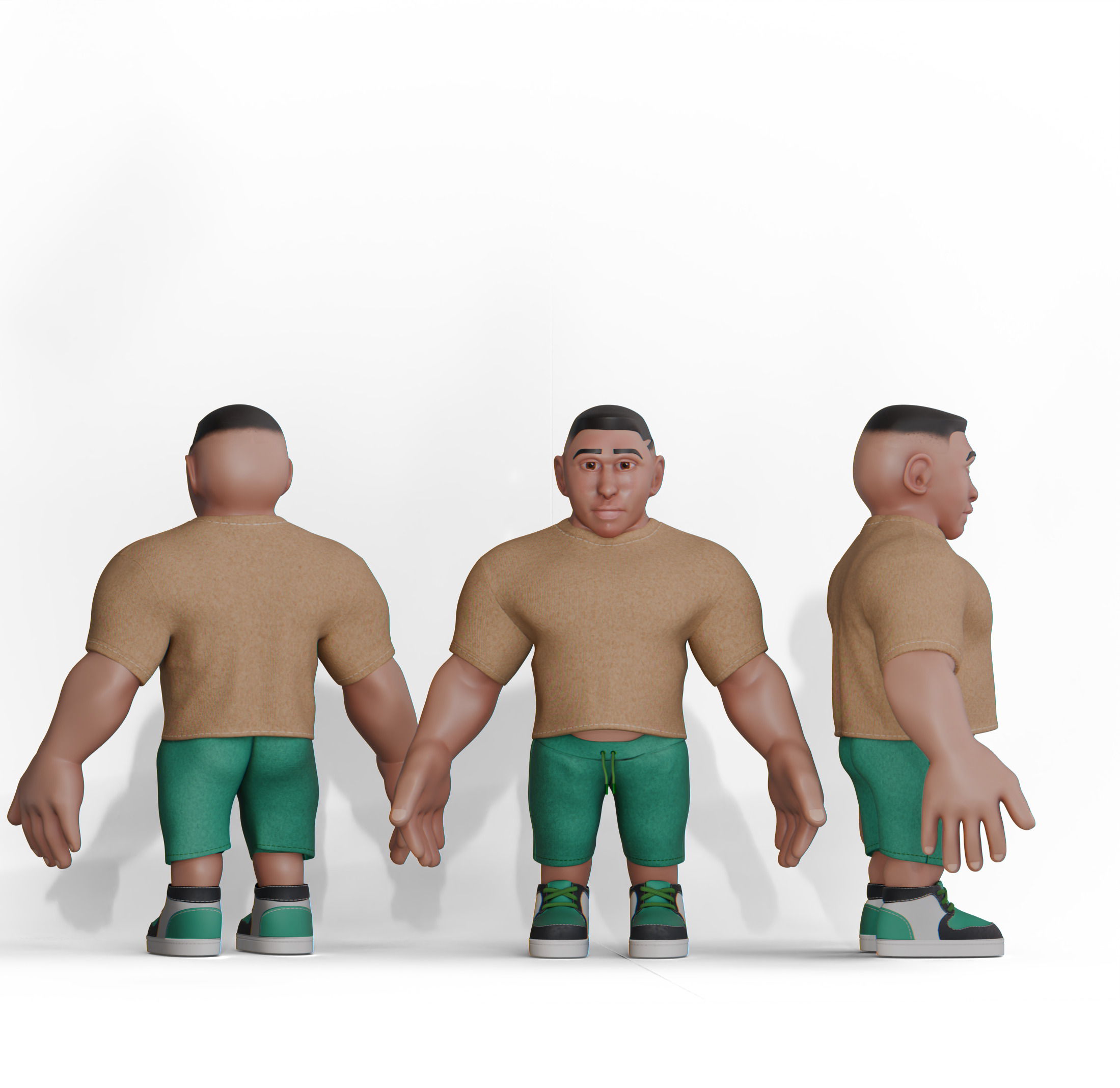 Stylized cartoon Male character fully Rigged Low-poly 3D model_2