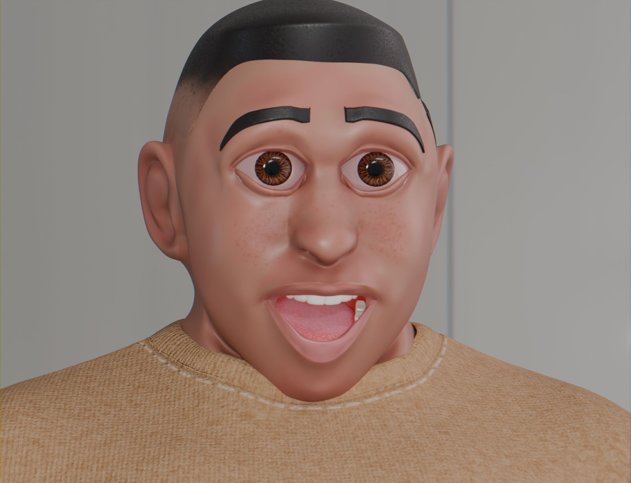 Stylized cartoon Male character fully Rigged Low-poly 3D model_11