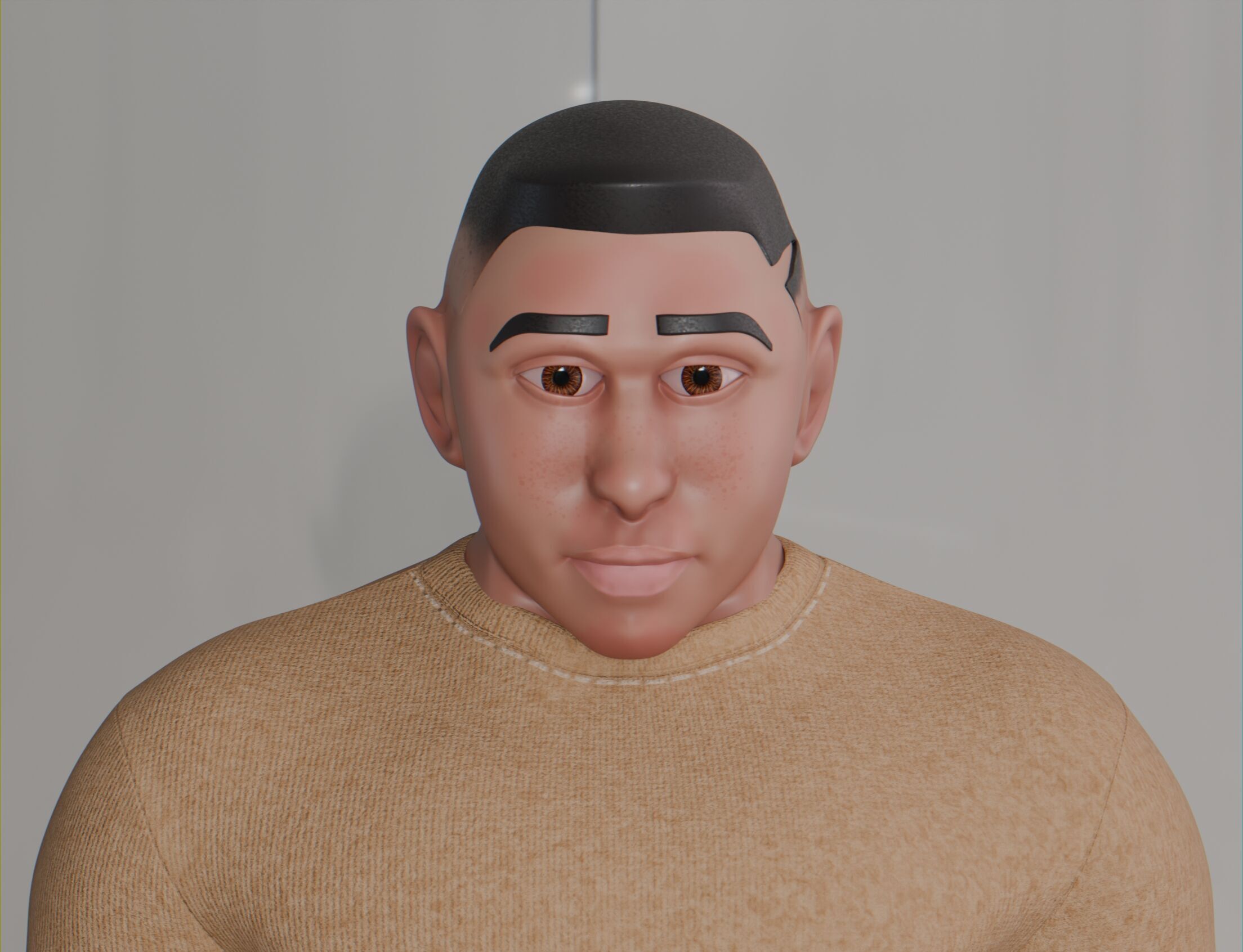 Stylized cartoon Male character fully Rigged Low-poly 3D model_7