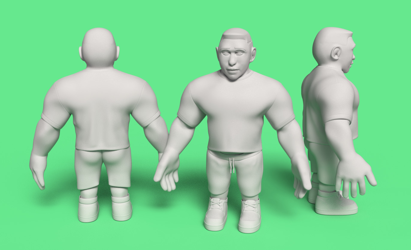 Stylized cartoon Male character fully Rigged Low-poly 3D model_3