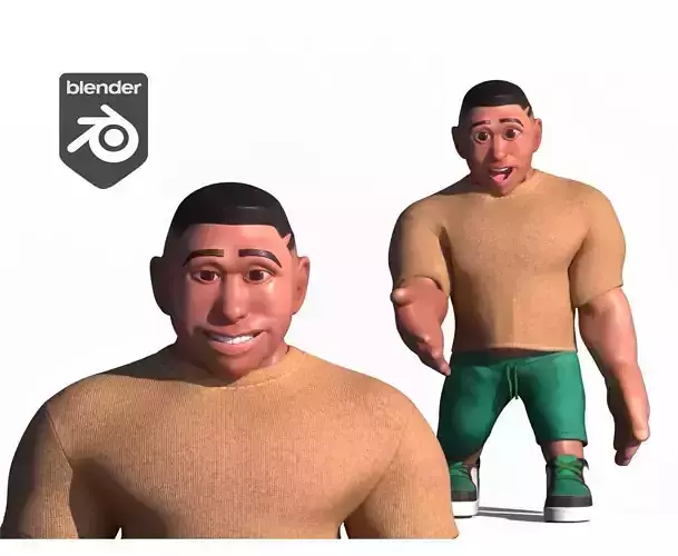 Stylized cartoon Male character fully Rigged