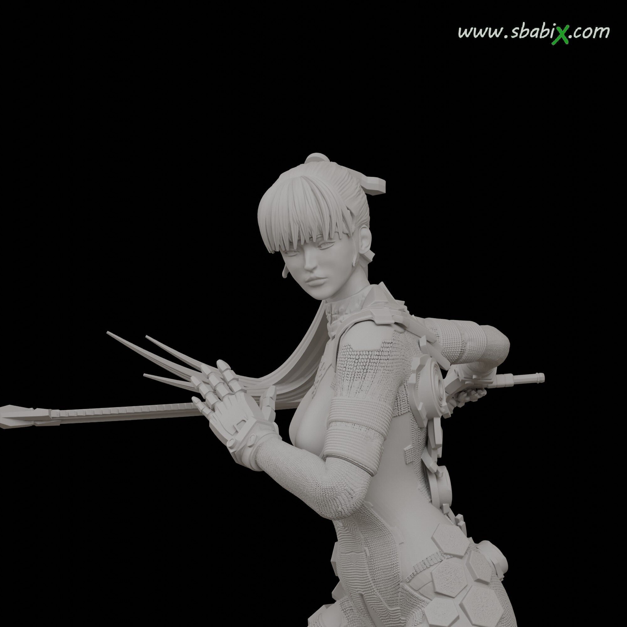 Stellar Blade Eve  Taki Interchangeable Head  3D print model_4