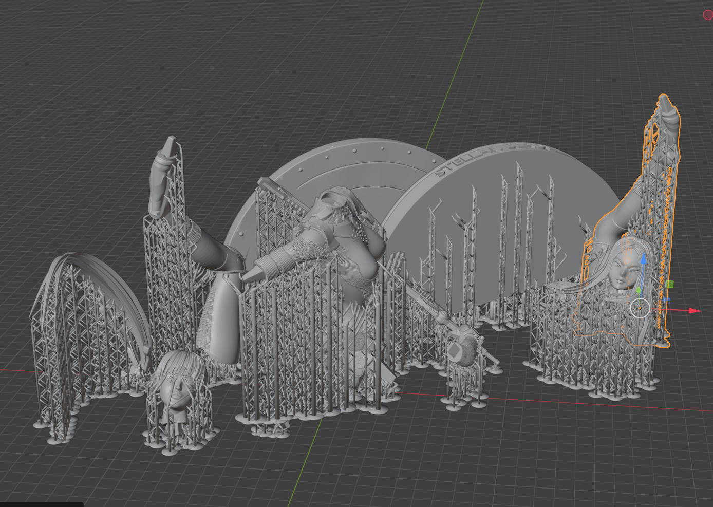 Stellar Blade Eve  Taki Interchangeable Head  3D print model_10