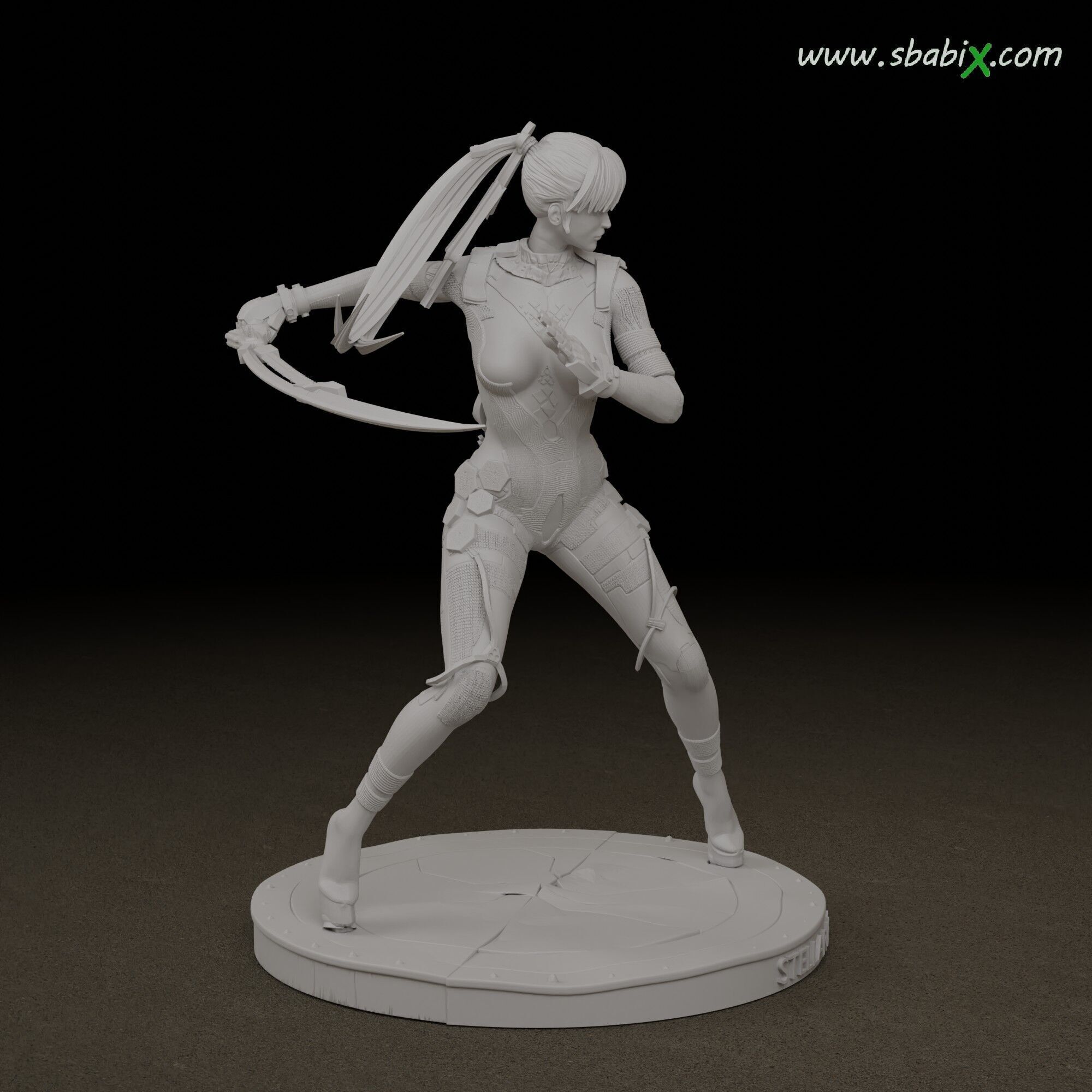 Stellar Blade Eve  Taki Interchangeable Head  3D print model_3