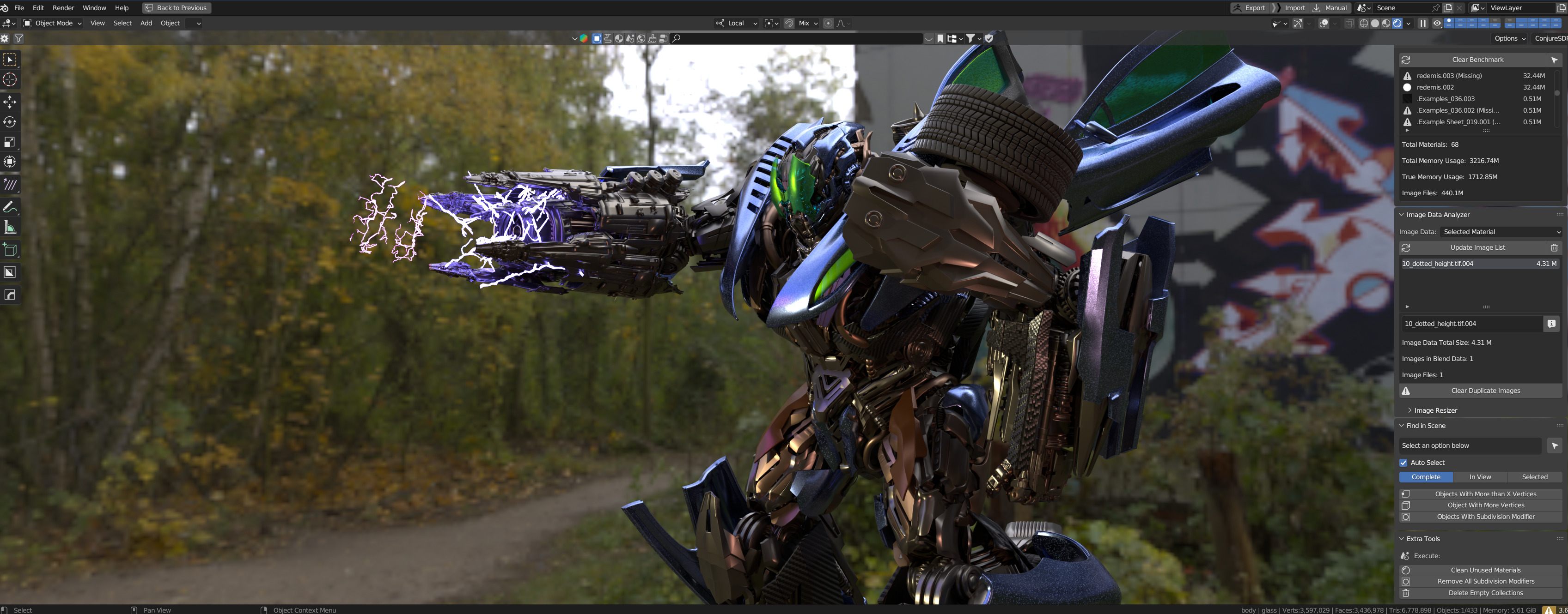 Robot Transformers Gundam Rig Low-poly 3D model_7