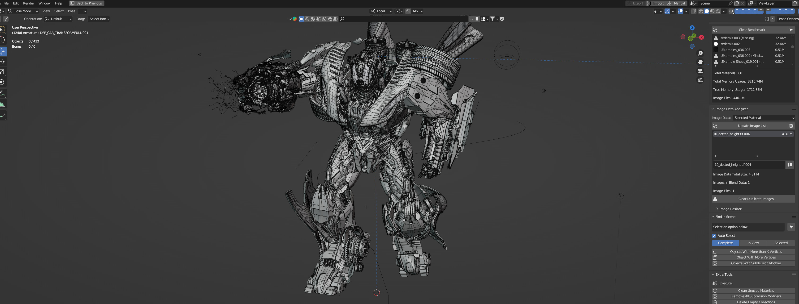 Robot Transformers Gundam Rig Low-poly 3D model_11