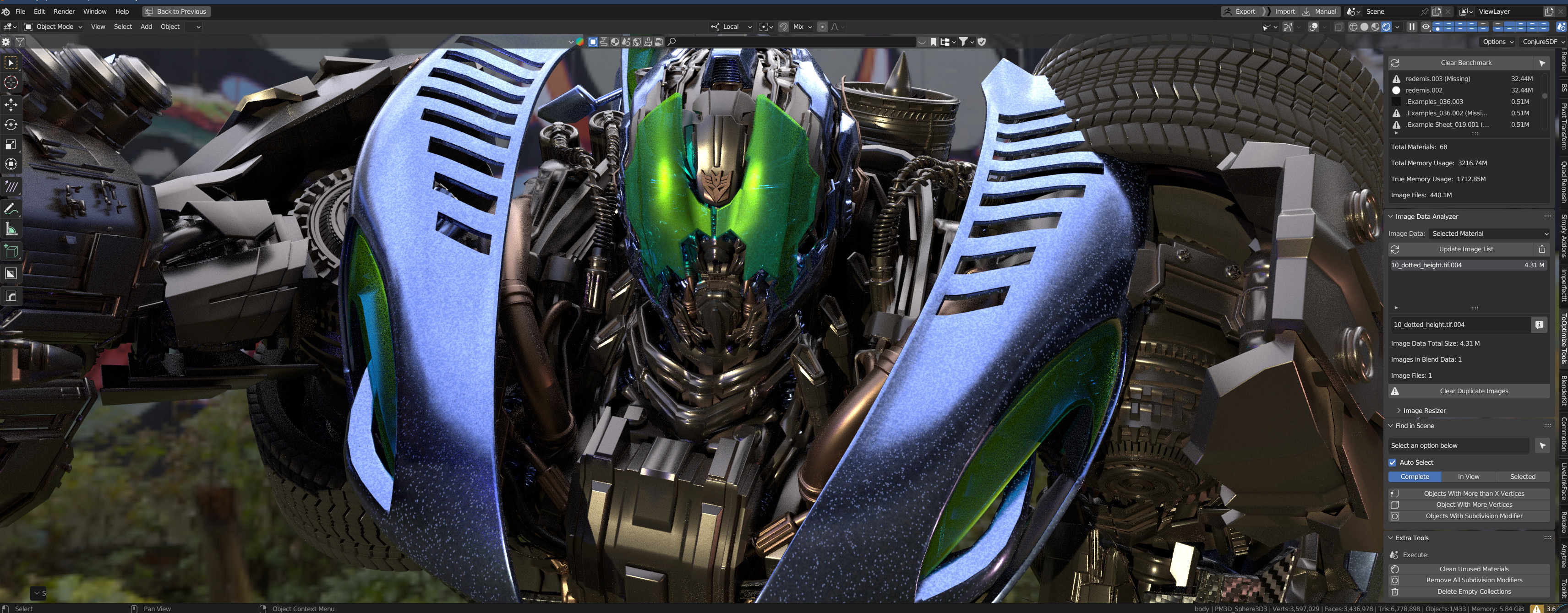 Robot Transformers Gundam Rig Low-poly 3D model_8