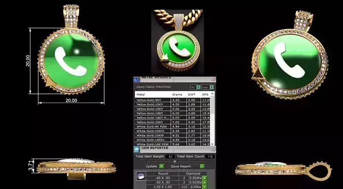 Lightweight Social Media Theme Pendant Collection STL 3DM Files 