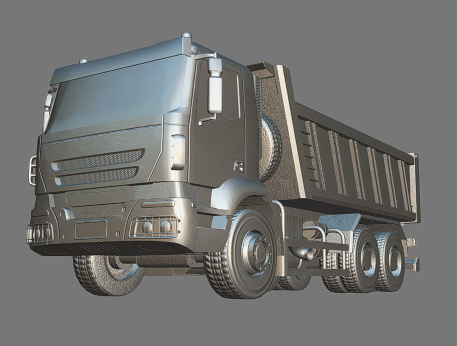 Dump Truck Low-poly 3D model_8