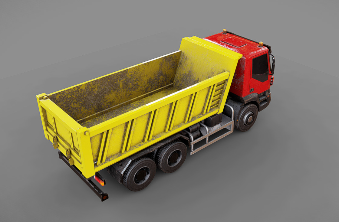 Dump Truck Low-poly 3D model_2