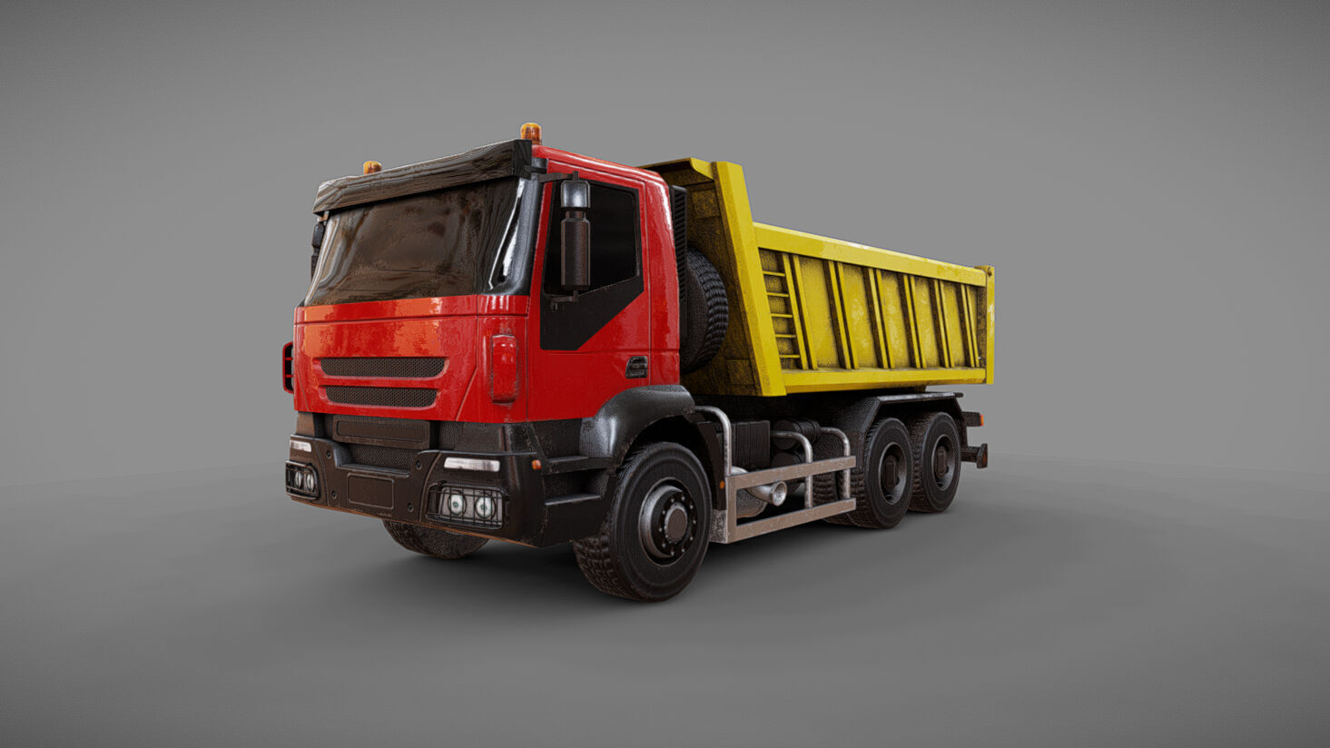 Dump Truck Low-poly 3D model_0