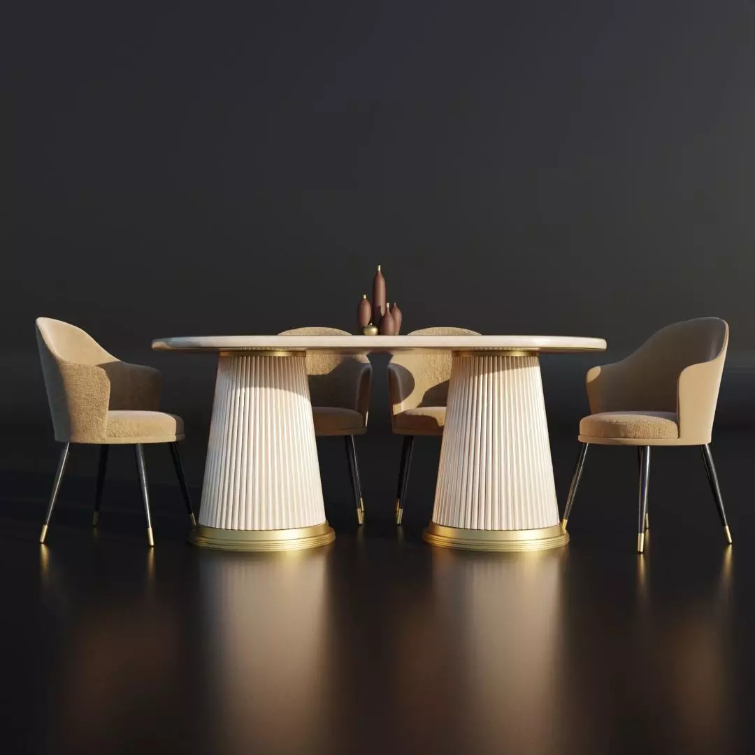 Dinning Table 5 Low-poly 3D model