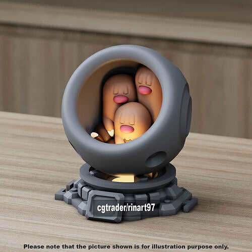 Dugtrio in healing machine pods from pokemon 3D print model