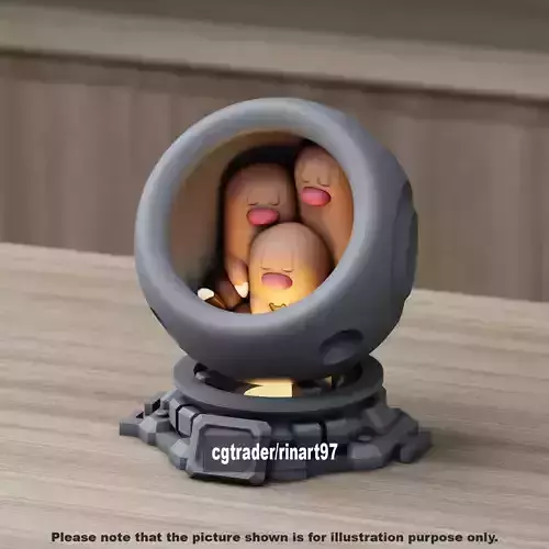 Dugtrio in healing machine pods from pokemon 3D print model